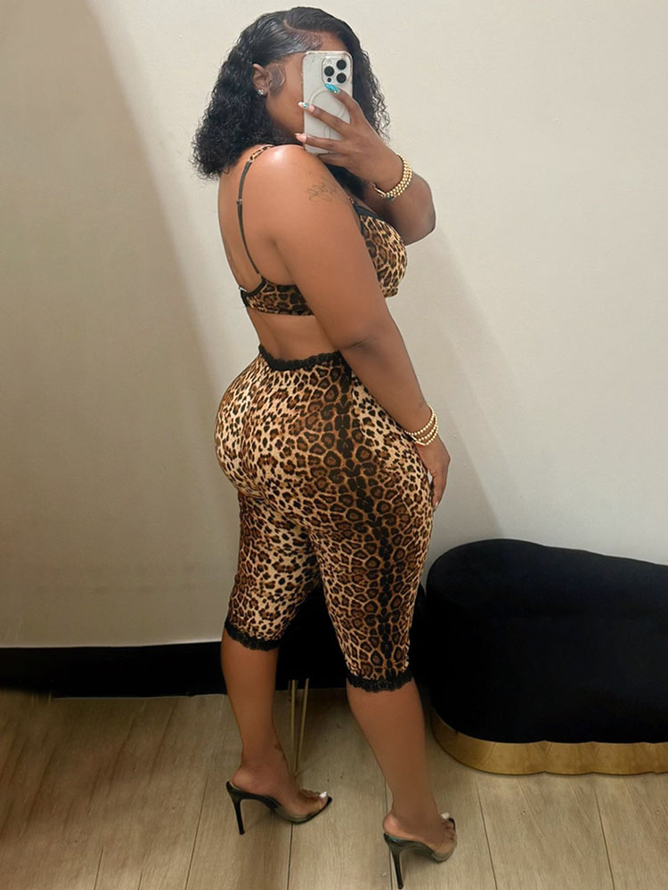 Doyerl Leopard Print Sexy Club - Lace Bralette Set ulasan dan harga