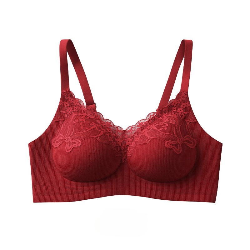 Women Fashion Ribbed Lace Bral - Lace Bralette Set ulasan dan harga